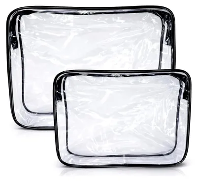 Produktbild von 2 Transparente Flüssigkeitsbeutel für Handgepäck 25×18×6 cm Kulturbeutel für Reisen