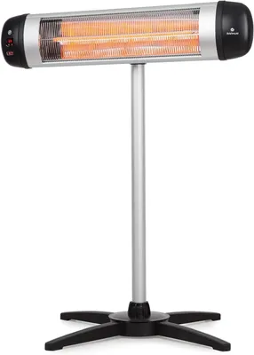 Productafbeelding van Infrarood warmtestraler - Terrasverwarmer - Buiten verwarmen - Verstelbare hoogte - Tot 197 cm - Zilver