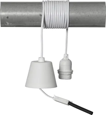 Produktbild von Lampenfassung E27 ,Basic mit Kabel und Baldachin, weiß, 350cm