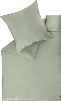 Immagine prodotto di SCHÖNER WOHNEN collezione biancheria da letto in raso PLAIN verde 135 x 200 cm
