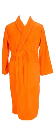 Image de ARTG - Peignoir pour hommes/femmes unie, col châle LT5006 (S-M) (orange vif)