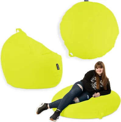Produktbild von Sitzsack mit füllung 2 in 1 Sitzkissen Bean Bag Outdoor Indoor Wasserfest | Lime 145cm