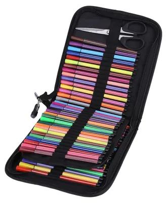 Produktbild von Großes Federmäppchen mit 72 Fächern, tragbares Federmäppchen, Buntstift-Organizer für Schüler, Federmäppchen, Tasche, Schrein-Organizer