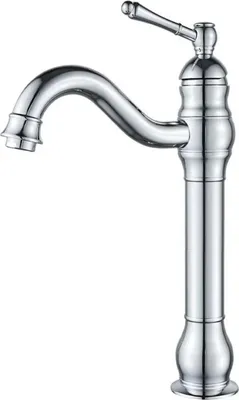 Produktbild von Hoher Badezimmerhahn, um 360 ° drehbar, Waschtischmischer, Retro-Klassiker, Badezimmerhahn, Messing-Waschtischhahn, Silber
