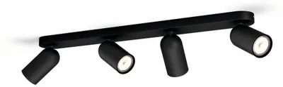 Produktbild von Philips myLiving Pongee Decken-/Wandspot, 4 x, Strahler Oberflächenbeleuchtung, GU10, 4 Glühbirne(n), LED, 220-240 V, Schwarz