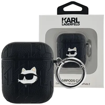 Produktbild von Karl Lagerfeld, Hülle für AirPods 1/2 mit Choupette Prägung, Schwarz