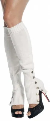 Produktbild von Weiße Legwarmer Gamaschen mit Knöpfen