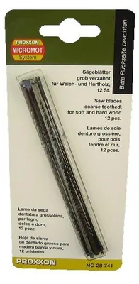 Immagine prodotto di Proxxon Standard-Feinschnitt-Sägeblätter mit Querstift grob verzahnt, 12 Stück