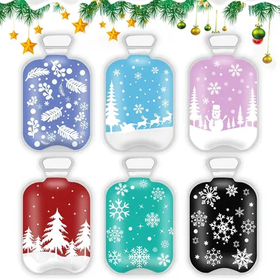 Imagen del producto de Calentadores de manos reutilizables, paquete de 6 unidades, con motivos navideños, ideales para los días fríos