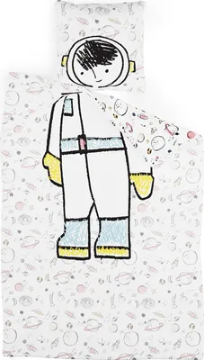 Produktbild von SLEEPWISE Kinderbettwäsche 140x200 |   2tlg. Bettwäsche Kinder mit Kissenbezug 65x65 cm | Extraweiche Mikrofaser Kinder Bettwäsche Set mit Reißverschluss | Astronaut