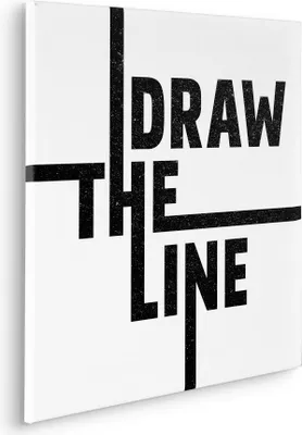 Produktbild von Keilrahmenbild - Typo Draw the Line - Größe 60 x 60 cm