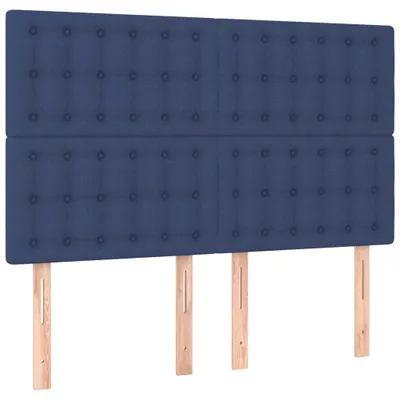 Produktbild von vidaXL Kopfteil Blau 144x5x118/128 cm Stoff