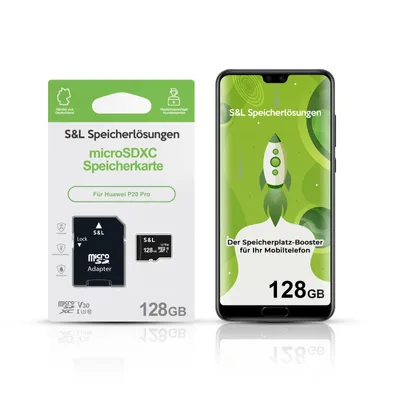 Produktbild von microSD Speicherkarte S&L für Huawei P20 Pro - Speicherkapazität: 128 GB