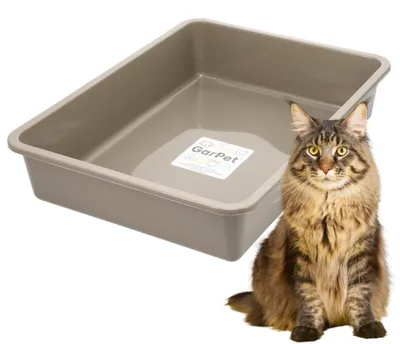 Produktbild von Katzenklo ohne Deckel Jumbo Katzenklo XXL Katzentoilette moderne Schalentoilette ohne Deckel Katzen Klo Offen Katzentoiletten Kaninchen Toilette Eckig