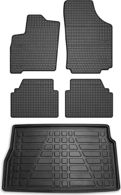 Zdjęcie produktu dla Zestaw dywaników podłogowych i wykładziny bagażnika do Opel Meriva 2003-2010 guma TPE czarny 5x