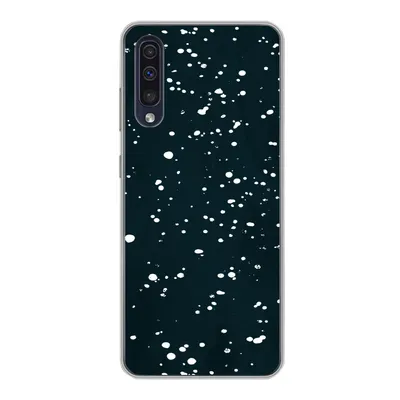 Produktbild von MuchoWow® Handyhülle Schutzhülle Hülle für Samsung Galaxy A30s Polka dots - Schwarz - Weiß Silikon Softcase Handy Hülle - Karteninhaber