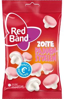 Produktbild von Red Band Süße Pilze aus Schaumzucker mit Himbeergeschmack 130g