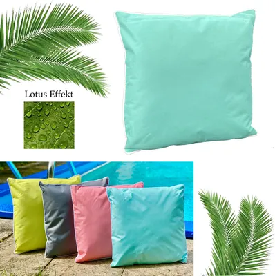 Produktbild von heimtexland ® Outdoorkissen mit Füllung Outdoor Lounge Dekokissen Lotus Effekt Gartenkissen Typ687 Mint