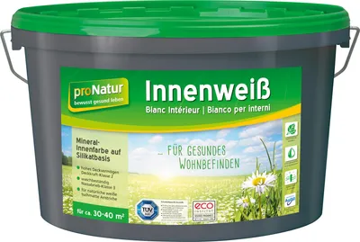 Produktbild von pronatur Innenweiß Silikatfarbe Mineralfarbe weiß 5 l