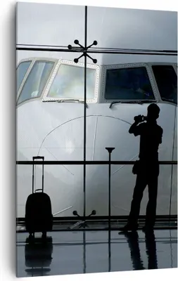 Produktbild von Bild auf Leinwand - Leinwandbild - Einteilig - Flugzeug Flughafen Passagiere - 80x120cm - Wand Bild - Wandbilder - Leinwanddruck - Wanddekoration - Leinwand bilder - Wandbild - PA80x120-0130