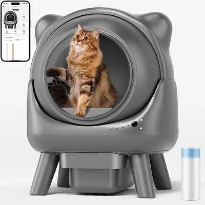 Selbstreinigende Katzenbox, 80+8 l, Sensoren, App-Steuerung, für mehrere Katzen