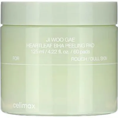 Immagine prodotto di Celimax Jiwoogae Heartleaf Bha Peeling Pad - Peeling Pad con estratto di foglia di cuore e Bha - 60 pz / 150 Ml