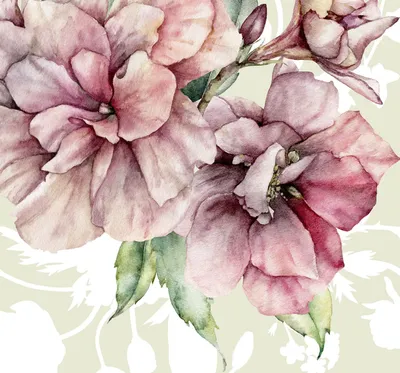 Productafbeelding van Sanders & Sanders fotobehang bloemen roze en groen 300 x 280 cm