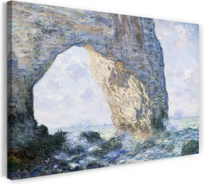 Produktbild von Leinwandbild (60x40cm): Claude Monet - Das Manneporte bei Etretat (1883), echter Holz-Keilrahmen inkl. Aufhänger, handgefertigt in Deutschland