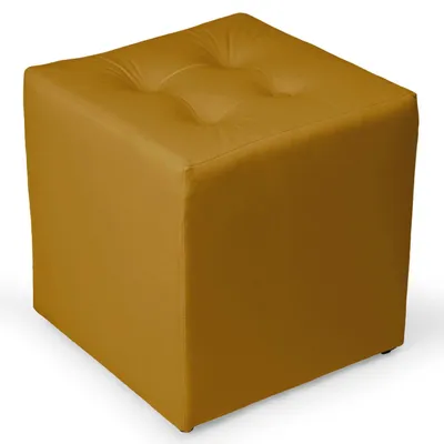 Obrázek produktu pro MG Design sametový taburetkář v žluté barvě, rozměry 41 x 41 cm - Čalouněný, hranatý taburetkář vhodný do obývacího pokoje, ložnice nebo chodby
