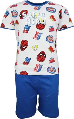 Produktbild von Marvel Spiderman Kinder Schlafanzug Pyjama kurz – Blau / 104