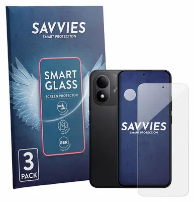 Produktbild von 3x Savvies Schutzglas Folie für Xiaomi Redmi Note 17 (Display+Kamera) 9H Panzer Schutzfolie Glas Displayschutz klar transparent