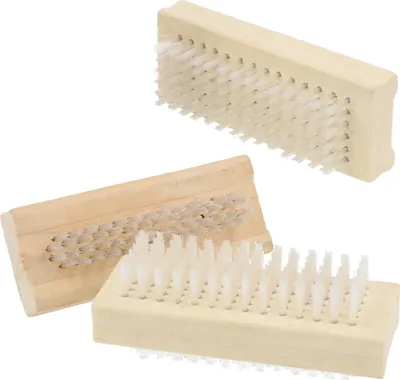 Produktbild von com-four® 3x Handbürste - Nagelbürste aus Holz - Handwaschbürste doppelseitig - Reinigungsbürste für Hände und Fingernägel