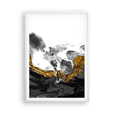 Produktbild von Gerahmtes Poster - Weißer Rahmen - Abstraktion verschüttet Kontrast - 70x100 cm - Wand Bild - Wanddeko - Wandbilder - Kunstposter - Wandposter - Bilderrahmen - Bilder - Kunstdruck - P2WPA70x100-4498