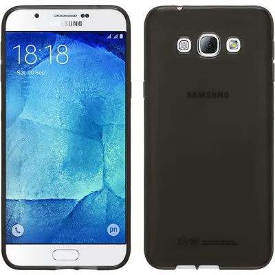 Produktbild von PhoneNatic Case kompatibel mit Samsung Galaxy A8 (2015) - schwarz Silikon Hülle transparent + 2 Schutzfolien