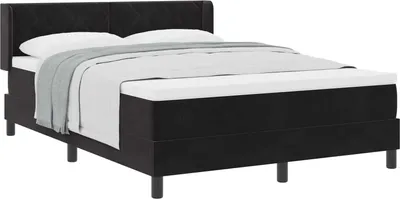 Immagine prodotto di Letto boxspring vidaXL con testiera, nero, 190 x 140 cm, velluto