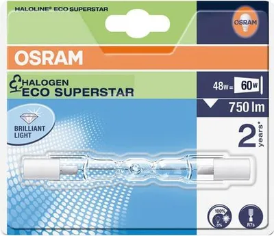 Image de Tube R7s Halogène  75mm  48w    Bl - Osram