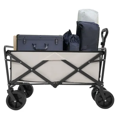 Obrázek produktu pro Ruční vozík 89,5*51 cm Kempingový vozík Skládací vozík pro venkovní použití 115 kg (khaki)