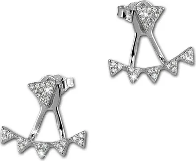 Produktbild von SilberDream Ohrringe Ear Cuff Dreiecke Zirkonia weiß Ohrstecker Silber D2GSO446W