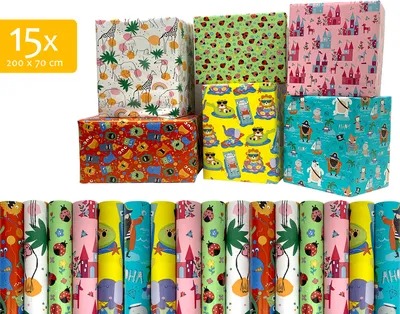 Produktbild von Geschenkpapier - Geschenkpapier - Geschenkpapier 200 x 70 cm "Kinder" - 15 Rollen