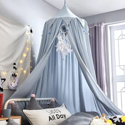Image de Ciel de lit pour enfants, bleu, en polyester, pour chambre