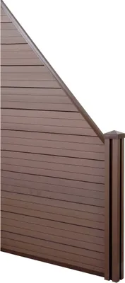 Immagine prodotto di Schermo privacy WPC Sarthe, recinzione frangivento, palo WPC ~ elemento di prolungamento diagonale destro, 0,98 m marrone