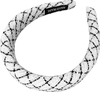 Zdjęcie produktu dla Szeroka tweedowa opaska B&W - styl retro
