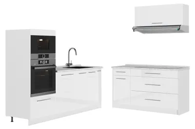 Zdjęcie produktu dla Kuchnia Vicco Fame-Line Biały wysoki połysk/Biały 340 cm bez blatu roboczego, Model 63944