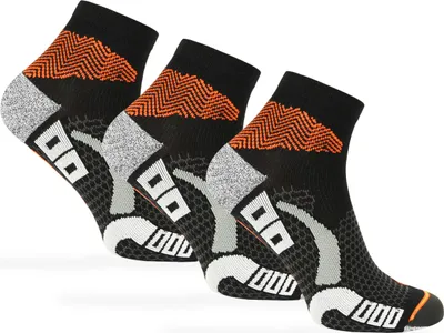 Produktbild von SKIETY Laufsocken mit Silber Ionen Comodo Run1 - Schwarz Orange - 43-46 - 3 Paare