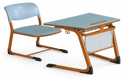 Produktbild von Klassische Schulbank mit Stuhl stabil funktional für Lernräume