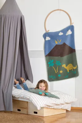 Produktbild von David Fussenegger Babydecke Mila 'Dinos' 75 x 100 cm Efeu - Grün