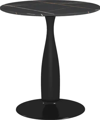Produktbild von RunderEsstisch,pulverbeschichteterStahl,MDFmitMelamin,rutschfesteFüße,70x74cm,Schwarz