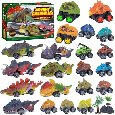 Imagen del producto de Calendario de Adviento para niños: 24 días de sorpresas con dinosaurios y coches