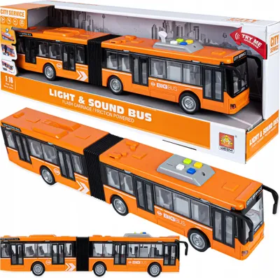 Zdjęcie produktu dla Duży Autobus Otwierane Drzwi Dźwięki Światła Napęd