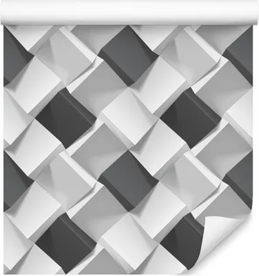 Immagine prodotto di 10m VLIES WALLPAPER ROLL NERO BIANCO cubi geometrici 6401